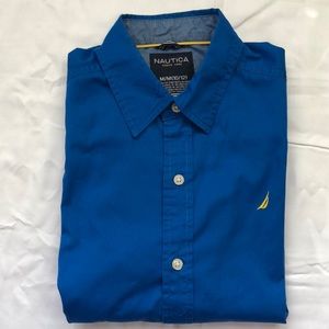 Boys Nautical Dress Shirt, Royal Blue, Size 12